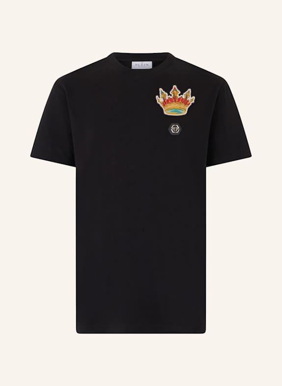 PHILIPP PLEIN PHILIPP PLEIN Round Neck T-Shirt Crown Crystals SCHWARZ