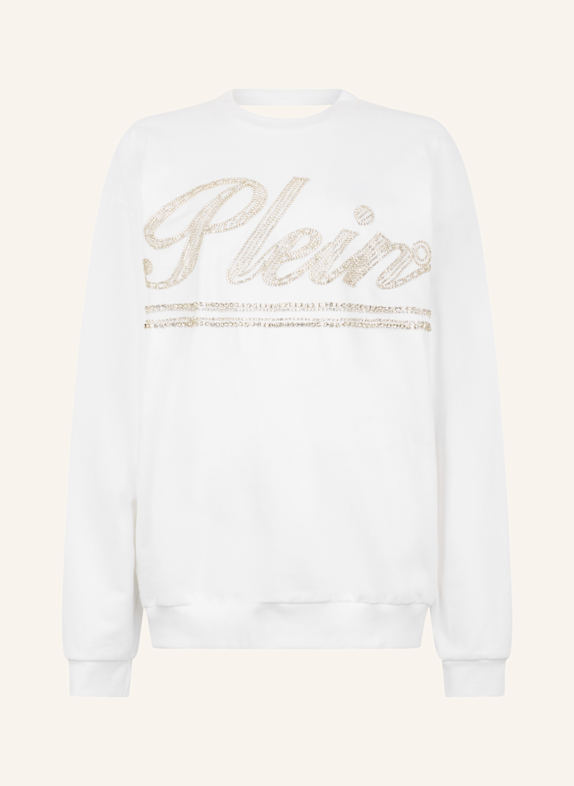 PHILIPP PLEIN PHILIPP PLEIN Washed Open Back Sweatshirt Strass Signature WEISS