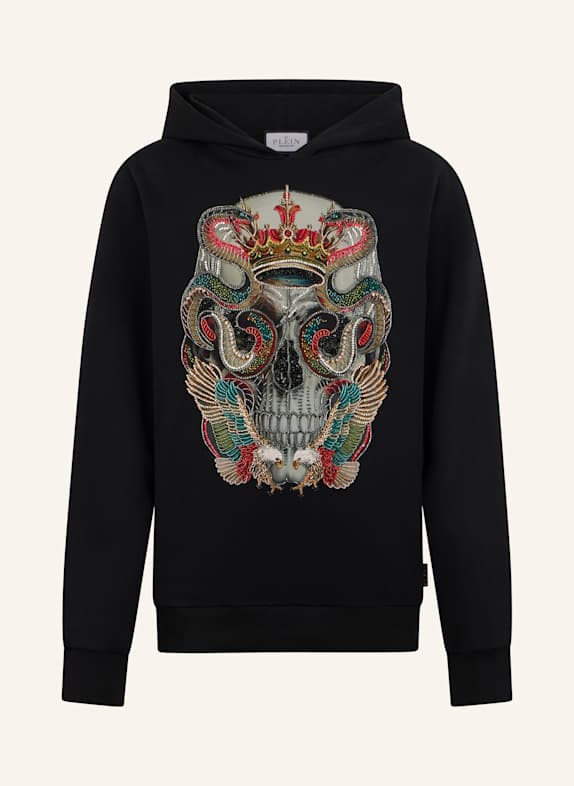 PHILIPP PLEIN PHILIPP PLEIN Hoodie Sweatshirt King Of Snakes Stones SCHWARZ