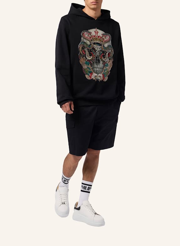 PHILIPP PLEIN Kapuzen-Sweatshirt SNAKE SCHWARZ