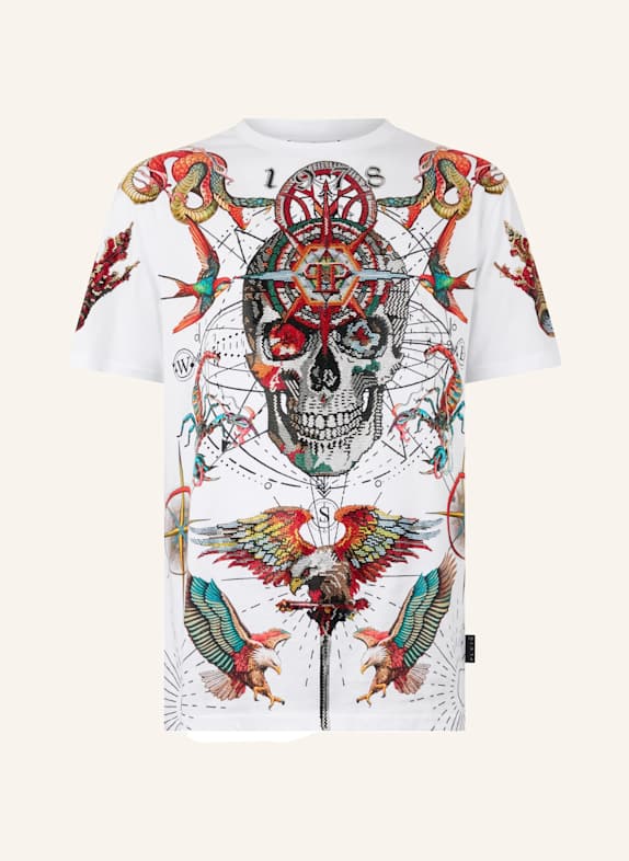 PHILIPP PLEIN PHILIPP PLEIN Round Neck T-Shirt Tattoo Stones WEISS