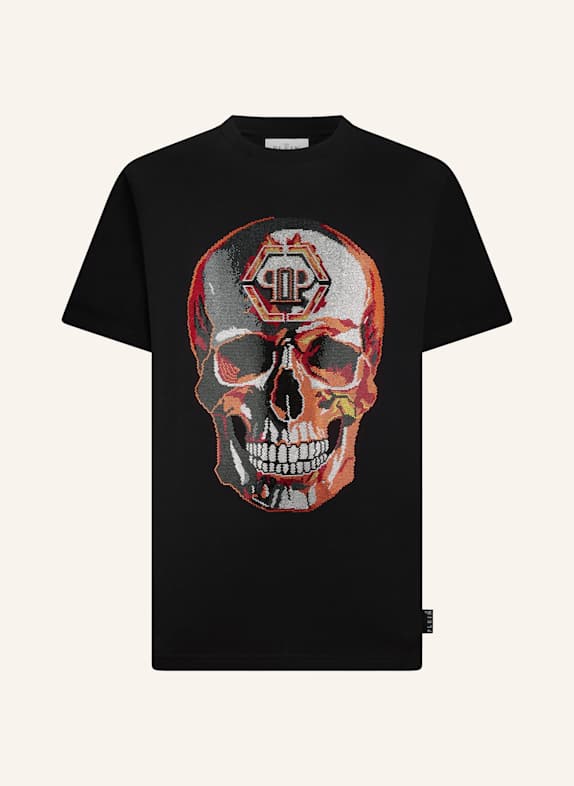 PHILIPP PLEIN PHILIPP PLEIN Round Neck T-Shirt Lava Skull Stones SCHWARZ