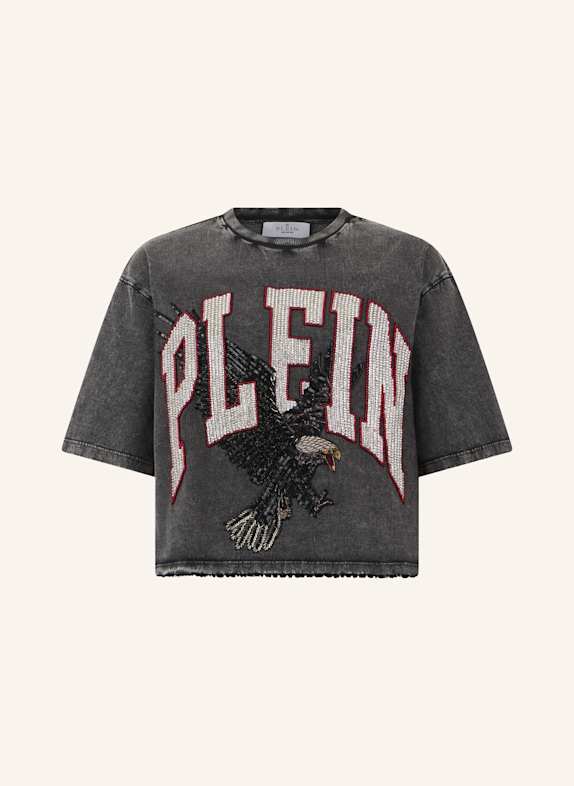 PHILIPP PLEIN T-Shirt Rundhalsausschnitt Ss EAGLE SCHWARZ