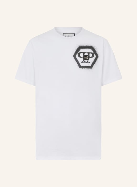 PHILIPP PLEIN PHILIPP PLEIN Round Neck T-Shirt Spray Hexagon WEISS