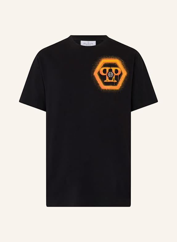 PHILIPP PLEIN PHILIPP PLEIN Round Neck T-Shirt Spray Hexagon SCHWARZ