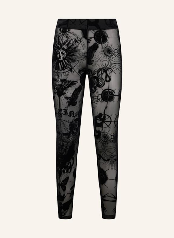 PHILIPP PLEIN PHILIPP PLEIN Tulle Leggings Flock Butterfly Tattoo SCHWARZ