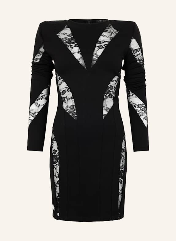 PHILIPP PLEIN PHILIPP PLEIN Multicutting Long Sleeve Mini Dress Lace SCHWARZ