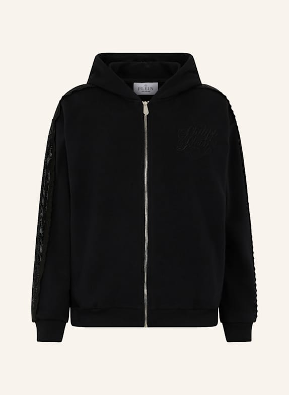 PHILIPP PLEIN PHILIPP PLEIN Zip Hoodie Strass Band SCHWARZ