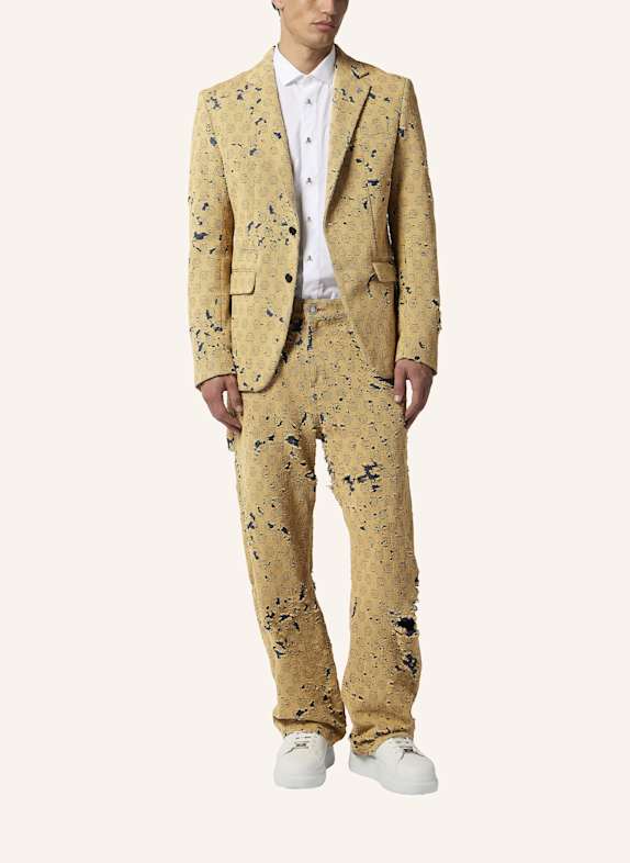 PHILIPP PLEIN Jeansblazer MONOGRAM BEIGE