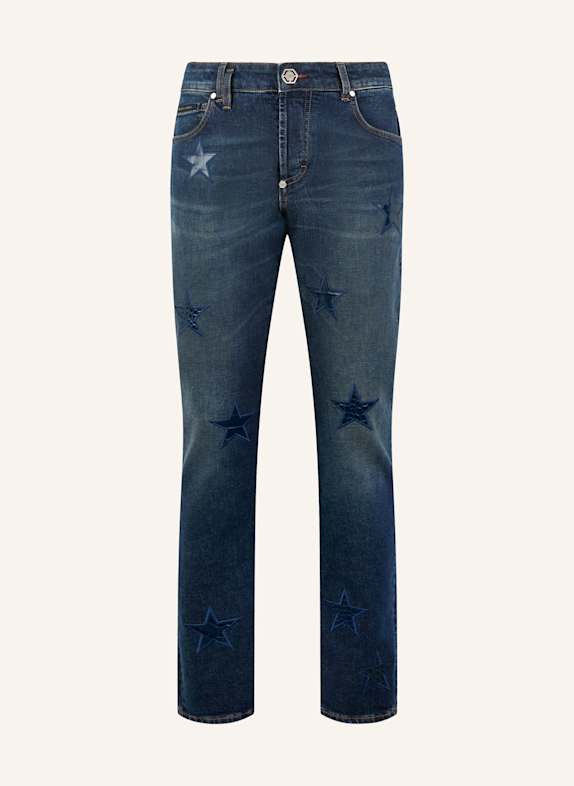 PHILIPP PLEIN PHILIPP PLEIN Super Straight Cut Jeans Cocco Stars BLAU