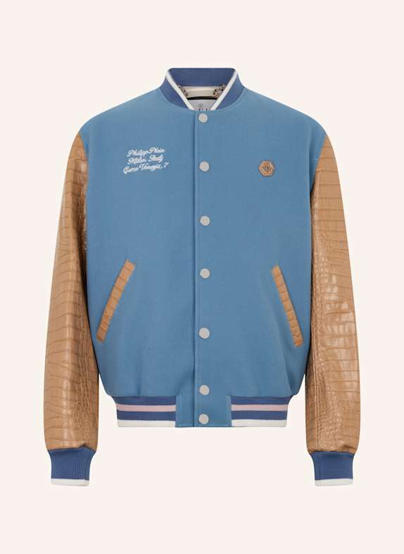 PHILIPP PLEIN PHILIPP PLEIN Varsity Bomber Cocco Sleeves Milan HELLBLAU