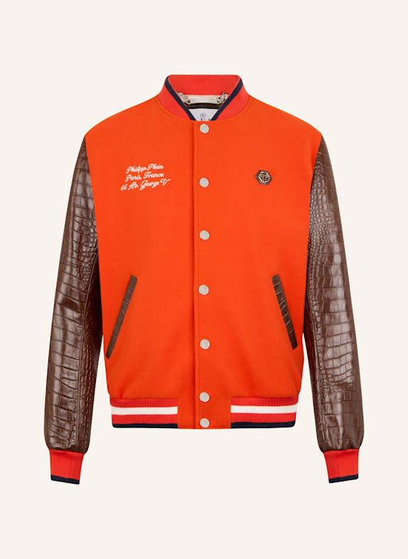 PHILIPP PLEIN PHILIPP PLEIN Varsity Bomber Cocco Sleeves Paris ORANGE
