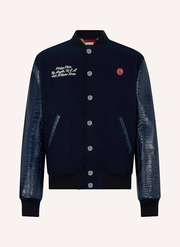 PHILIPP PLEIN PHILIPP PLEIN Varsity Bomber Cocco Sleeves Los Angeles DUNKELBLAU
