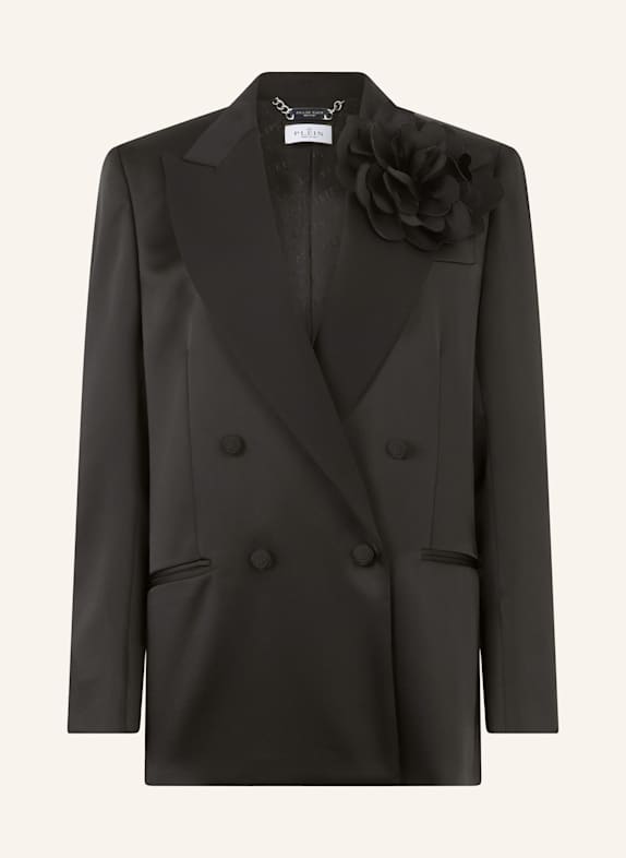 PHILIPP PLEIN PHILIPP PLEIN Double-Breasted Satin Blazer Roses SCHWARZ