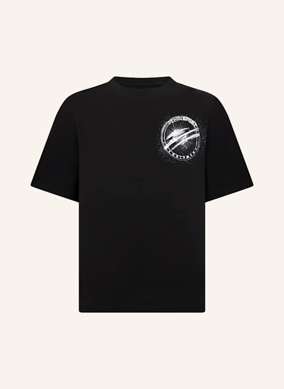 PLEIN SPORT PLEIN SPORT Round Neck T-Shirt Chrome Scratch Edition SCHWARZ/ SILBER