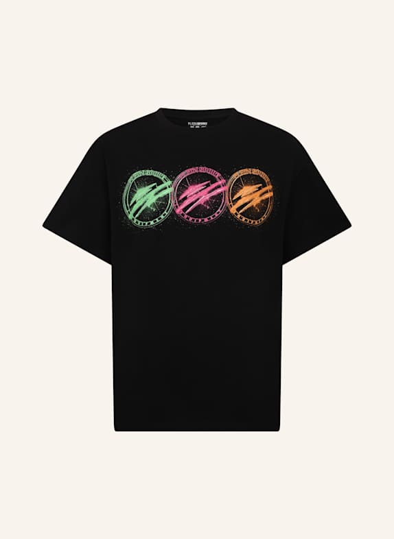 PLEIN SPORT PLEIN SPORT Round Neck T-Shirt Multicolor Scratch SCHWARZ