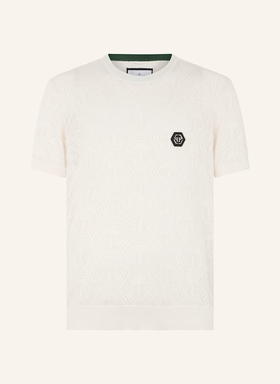 PHILIPP PLEIN PHILIPP PLEIN Round Neck T-Shirt Openwork Monogram SCHWARZ