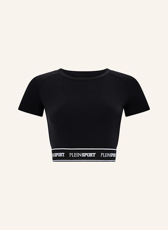 PLEIN SPORT PLEIN SPORT Fleece Cropped T-Shirt SCHWARZ