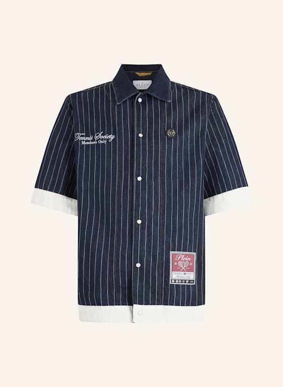 PHILIPP PLEIN PHILIPP PLEIN Shortsleeve Denim Overshirt Tennis DUNKELBLAU
