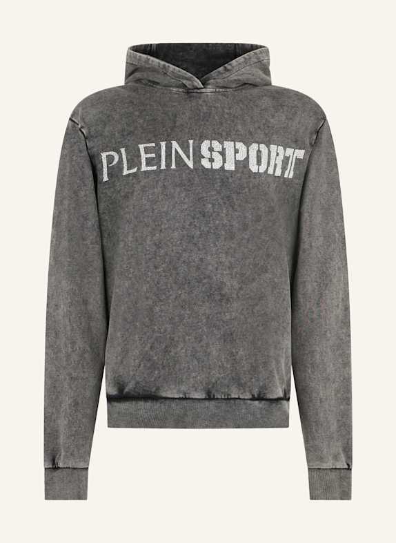 PLEIN SPORT PLEIN SPORT Washed Hoodie Crackle Scratch SCHWARZ