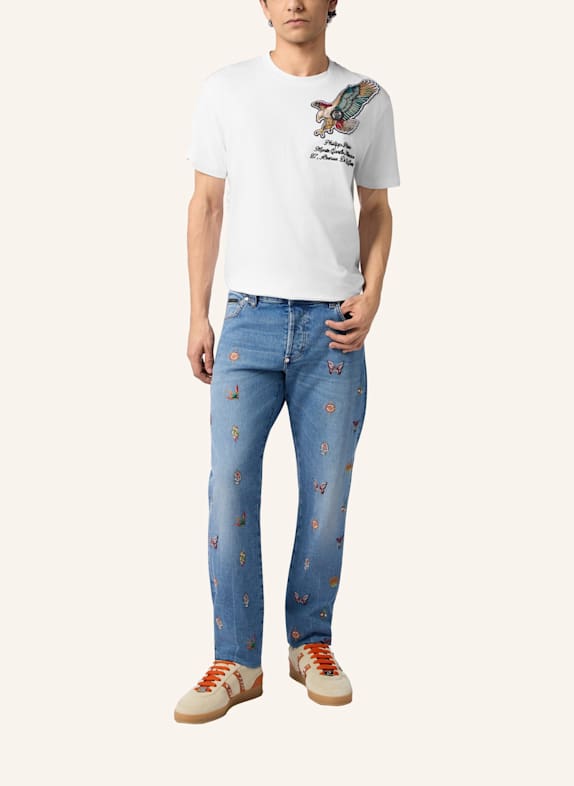 PHILIPP PLEIN Kurzarm-Rundhals-T-Shirt EAGLE WEISS
