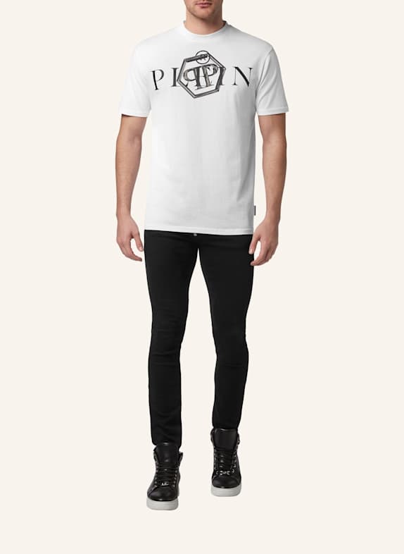 PHILIPP PLEIN Rundhals-T-Shirt PHILIPP PLEIN TM WEISS
