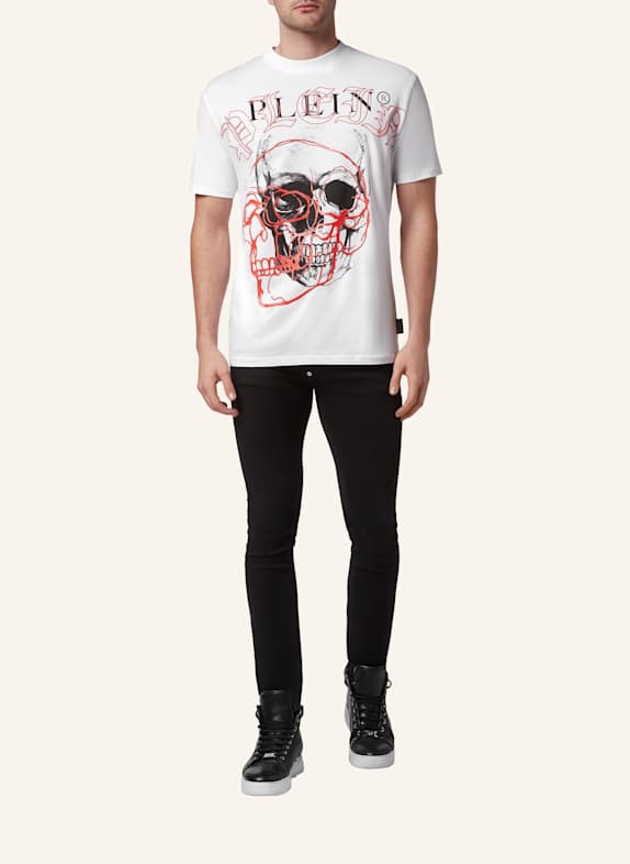 PHILIPP PLEIN Rundhals-T-Shirt WEISS