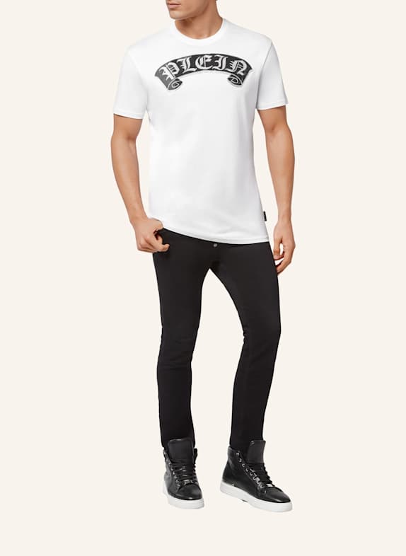 PHILIPP PLEIN Rundhals-T-Shirt GOTHIC PLEIN WEISS