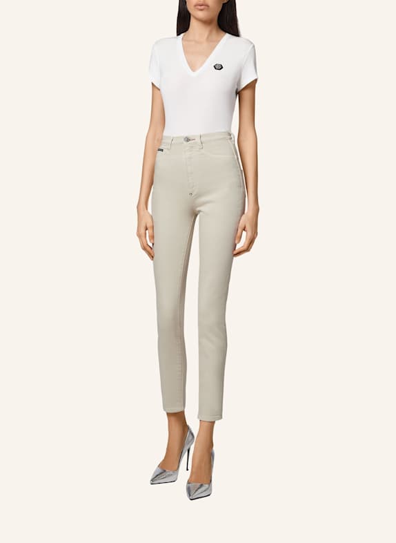 PHILIPP PLEIN Super-High-Waist-Jeggings ICONIC PLEIN BEIGE
