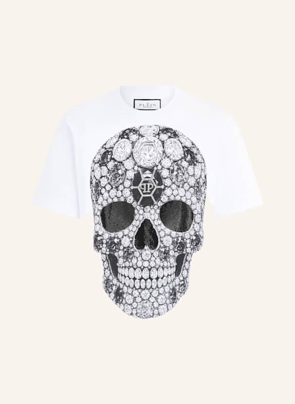 PHILIPP PLEIN T-Shirt Rundhalsausschnitt Ss SKULL WEISS