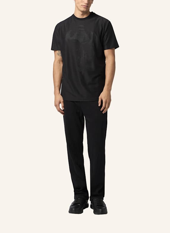 PHILIPP PLEIN Kurzarm-Rundhals-T-Shirt SKULL SCHWARZ