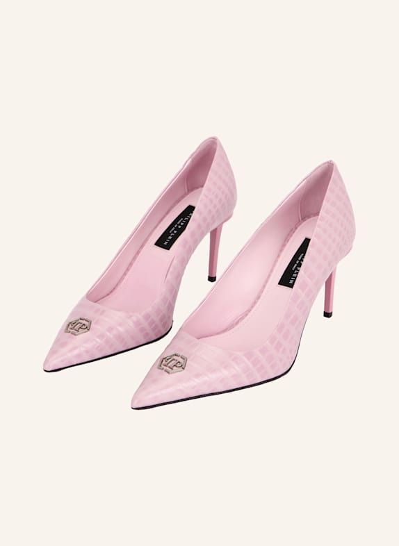 PHILIPP PLEIN PHILIPP PLEIN Cocco Print Decolette Mid Heels Hexagon 9 ROSA
