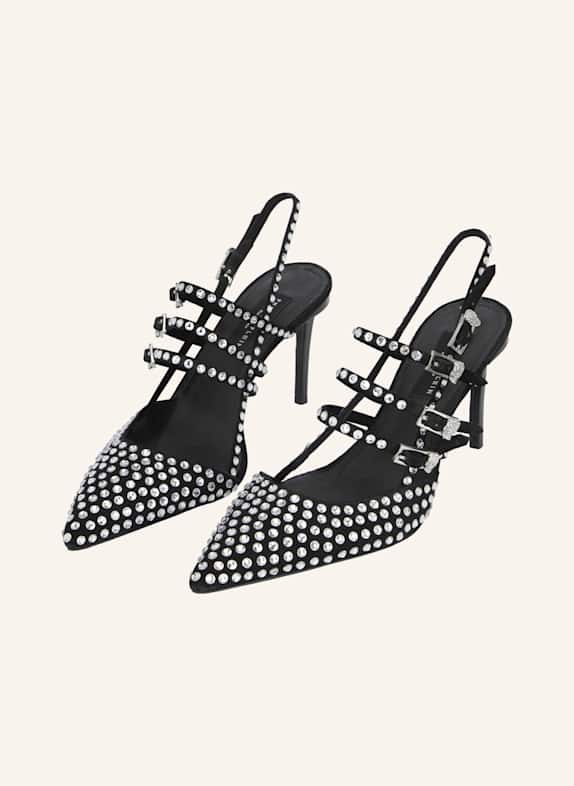 PHILIPP PLEIN PHILIPP PLEIN Suede Slingbacks Skull Belts 9 SCHWARZ