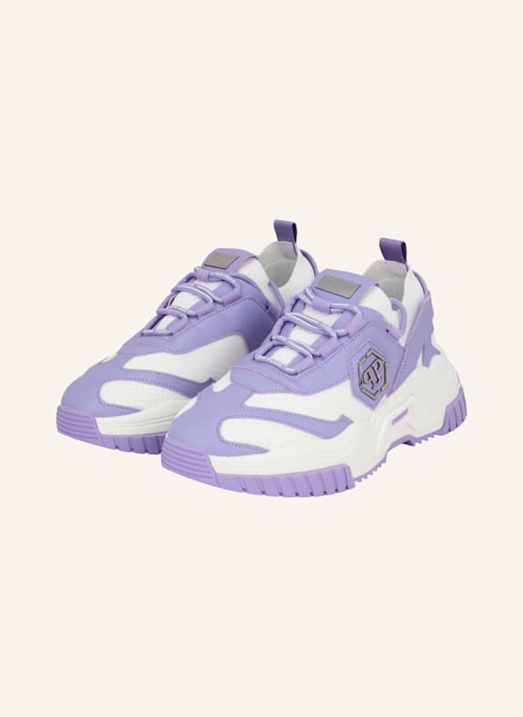 PHILIPP PLEIN Low-Top Turnschuhe PREDATOR WEISS/ LILA