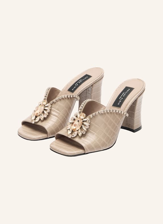 PHILIPP PLEIN PHILIPP PLEIN Mid-Heel Platform Sandals Broche Cocco BEIGE