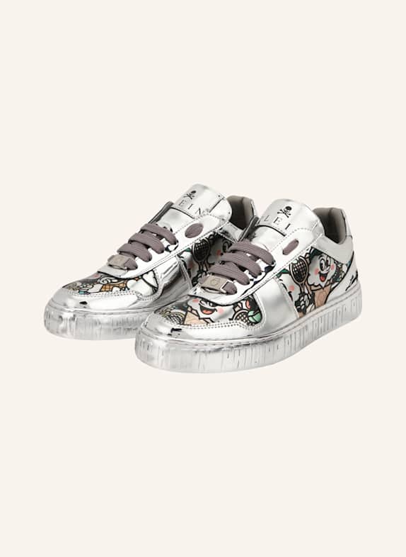 PHILIPP PLEIN PHILIPP PLEIN Mirror Leather Sneakers 3D Ice Cream SILBER