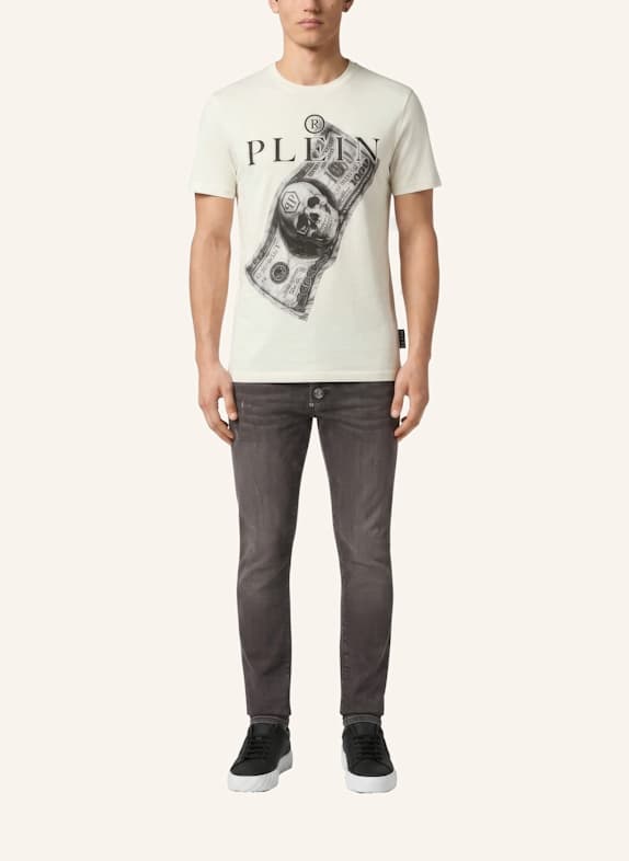PHILIPP PLEIN Kurzarm-Rundhals-T-Shirt WEISS