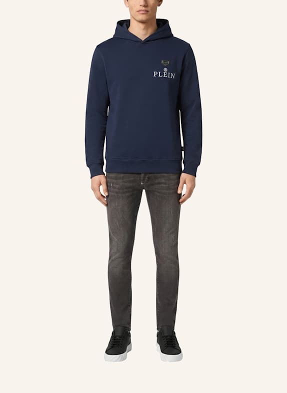 PHILIPP PLEIN Kapuzen-Sweatshirt DUNKELBLAU