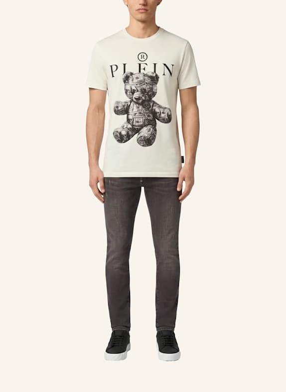 PHILIPP PLEIN Kurzarm-Rundhals-T-Shirt SKULL WEISS