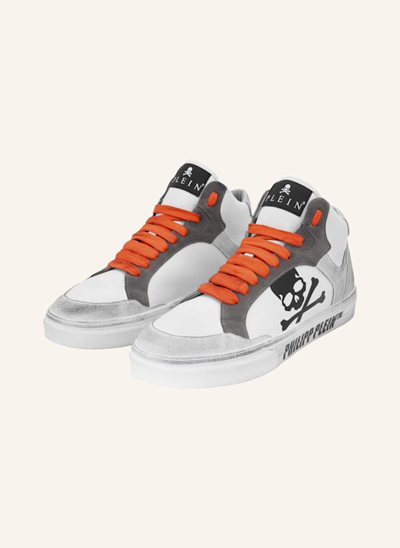 PHILIPP PLEIN High-Top-Sneaker RETROKICKZ WEISS/ NEONORANGE