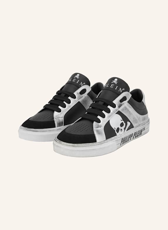 PHILIPP PLEIN Low-Top-Sneaker RETROKICKZ SCHWARZ/ SILBER