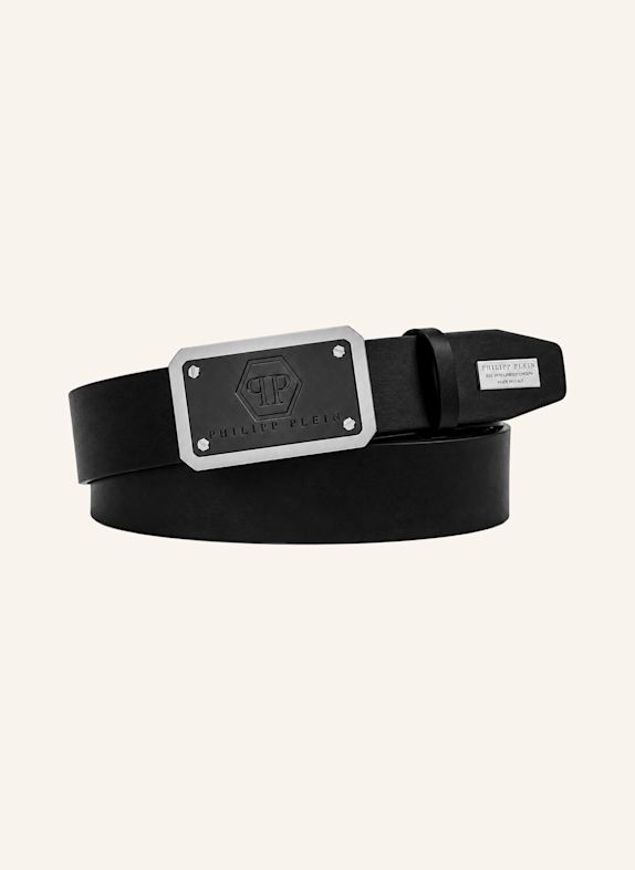 PHILIPP PLEIN Gürtel HEXAGON SCHWARZ / SILBER