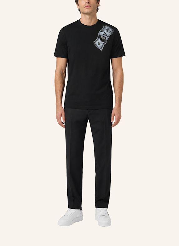 PHILIPP PLEIN Kurzarm-Rundhals-T-Shirt SKULL SCHWARZ