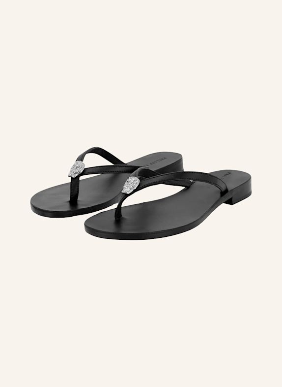 PHILIPP PLEIN Flip-Flops SKULL SCHWARZ