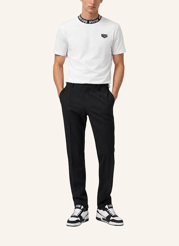 PHILIPP PLEIN Kurzarm-Rundhals-T-Shirt WEISS