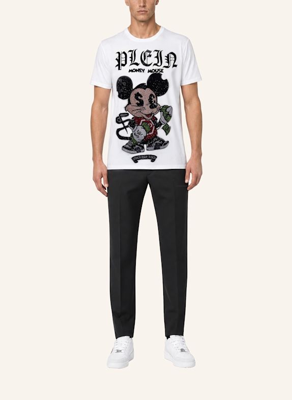 PHILIPP PLEIN Kurzarm-Rundhals-T-Shirt MONEY WEISS