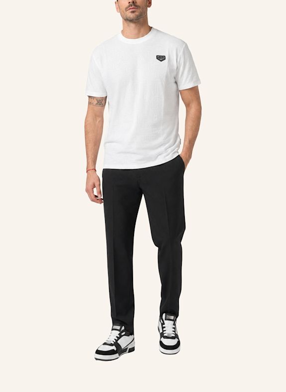 PHILIPP PLEIN Kurzarm-Rundhals-T-Shirt MONOGRAM WEISS