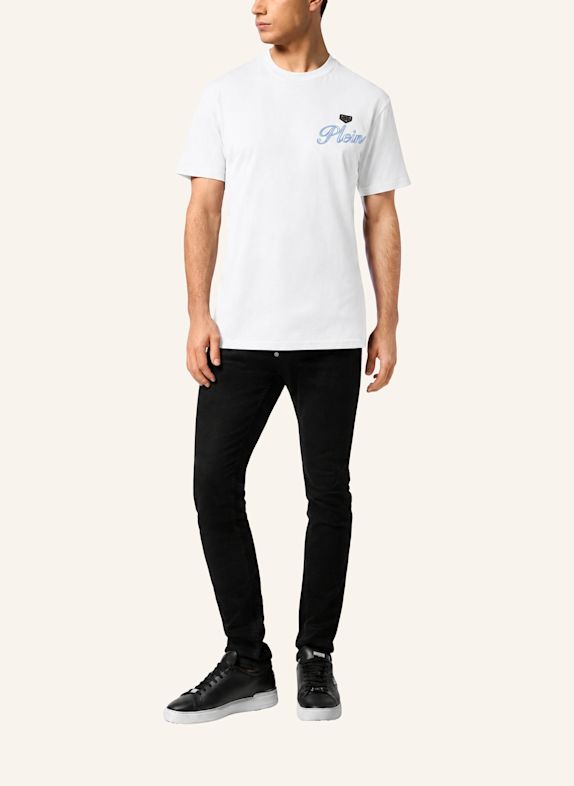 PHILIPP PLEIN Kurzarm-Rundhals-T-Shirt WEISS