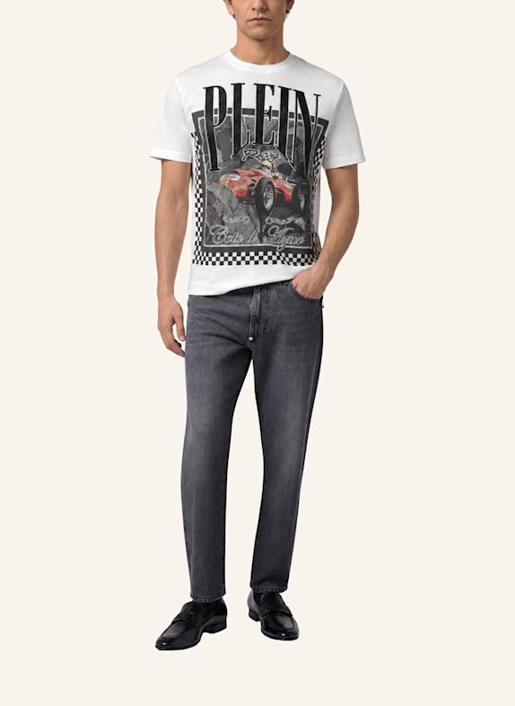 PHILIPP PLEIN Kurzarm-Rundhals-T-Shirt WEISS
