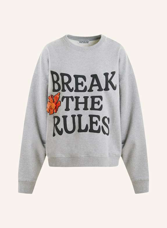 ESSENTIEL ANTWERP Sweatshirt IXPERIENCE GRAU/ SCHWARZ/ ORANGE